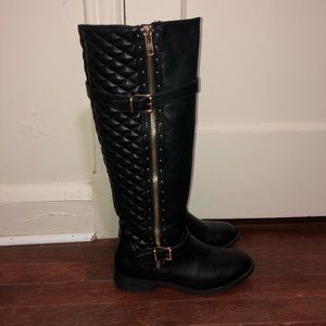 Black Knee High Boots